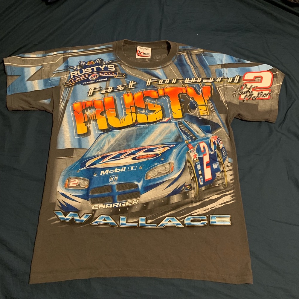 Rusty Wallace NASCAR Allover Print T Shirt